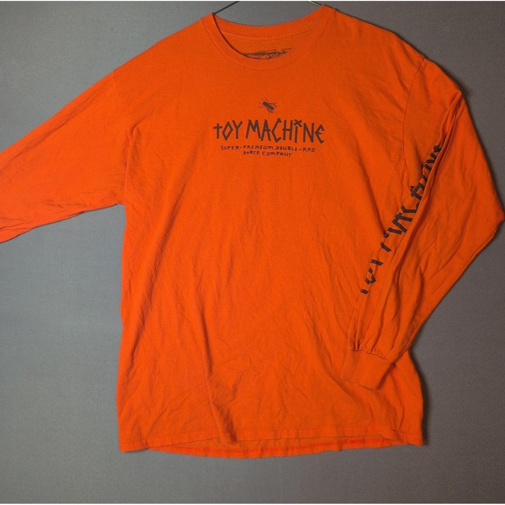 Toy Machine Mens Orange Long Sleeve Graphic T-Shirt Large Gildan 5000